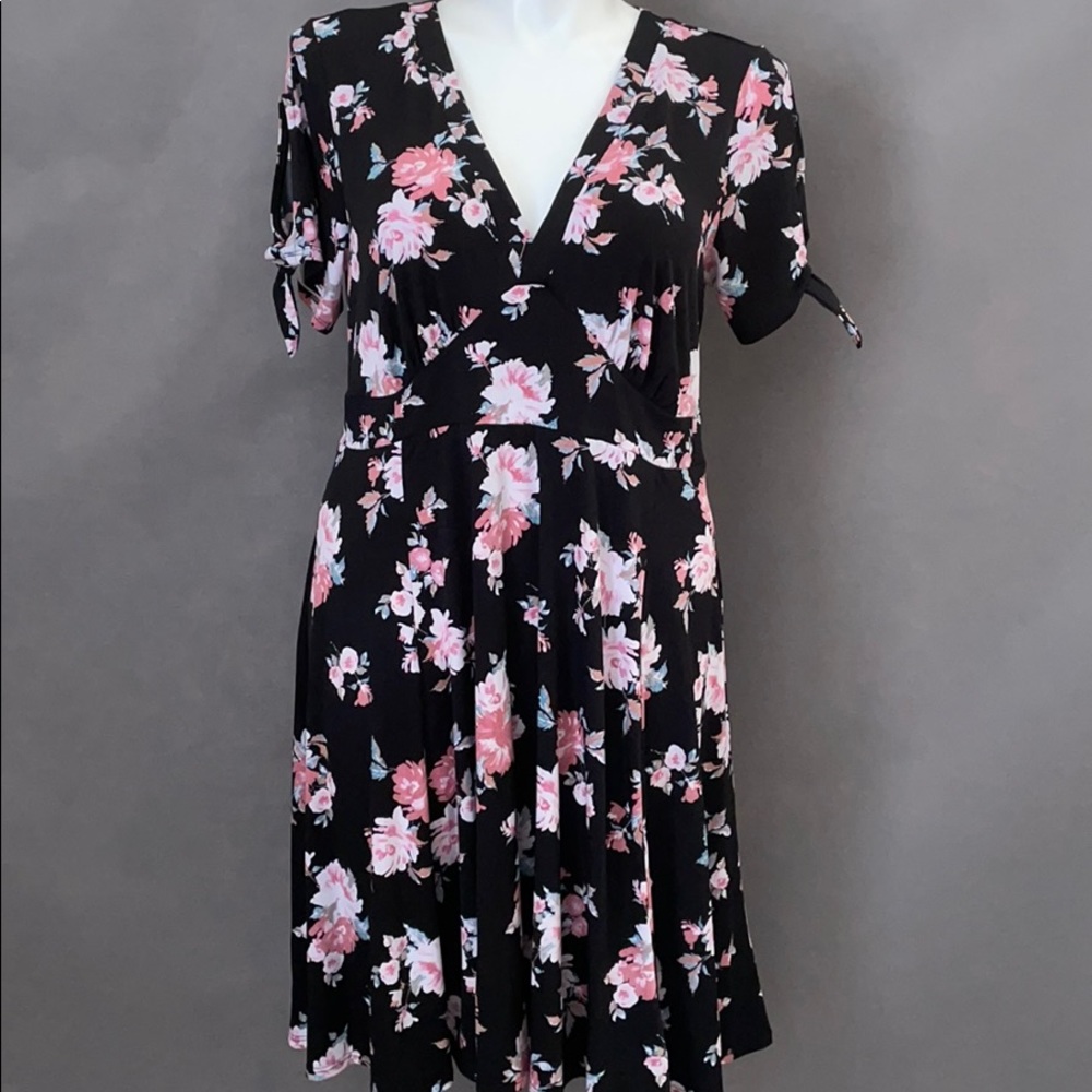 Torrid Black and Pink Floral Dress